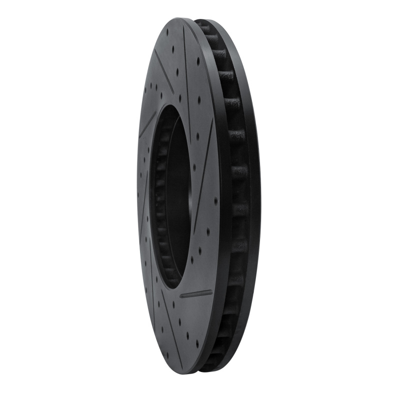 Mercedes-Benz E300 Brake Rotor (1) - Front Left - R1 Concepts - Drilled & Slotted - Black - `15-`23